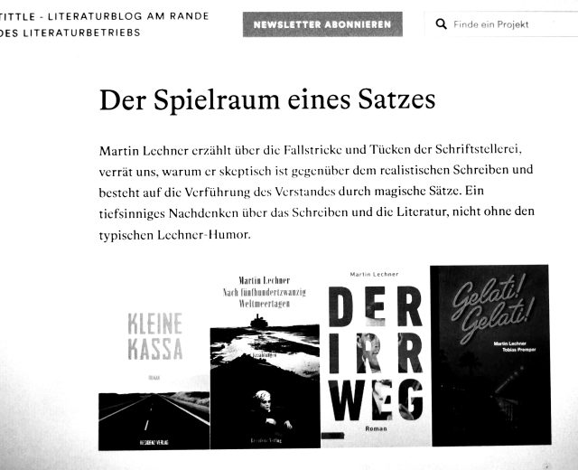 Tolles Interview mit Martin Lechner über das&nbsp;Schreiben